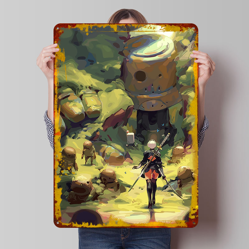 Desk Setup Poster - Nier Automata: 2B na Floresta -