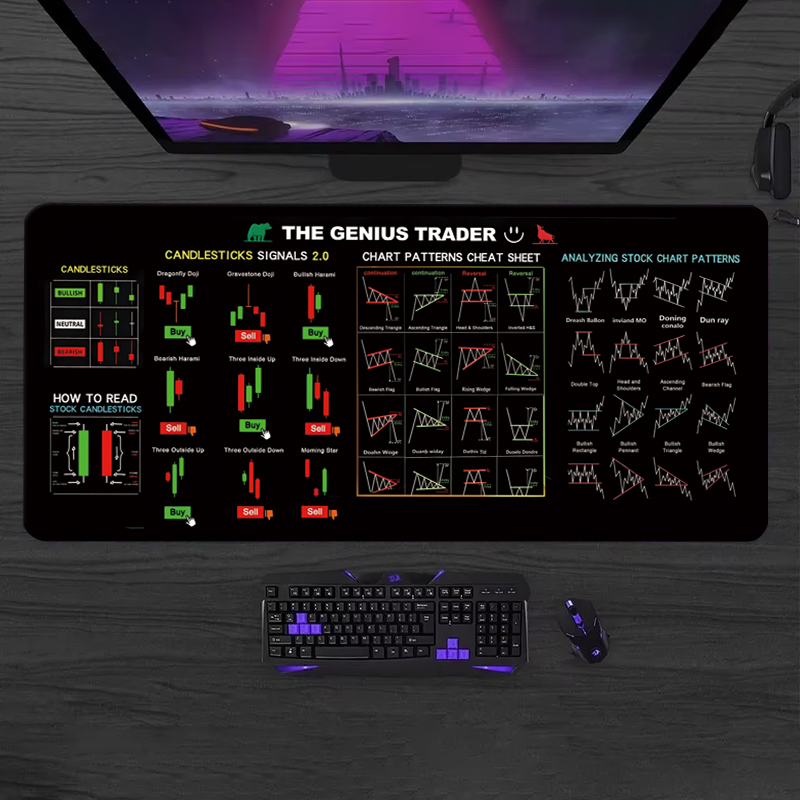 Desk Setup Rug - Exco stock market trader mouse pad