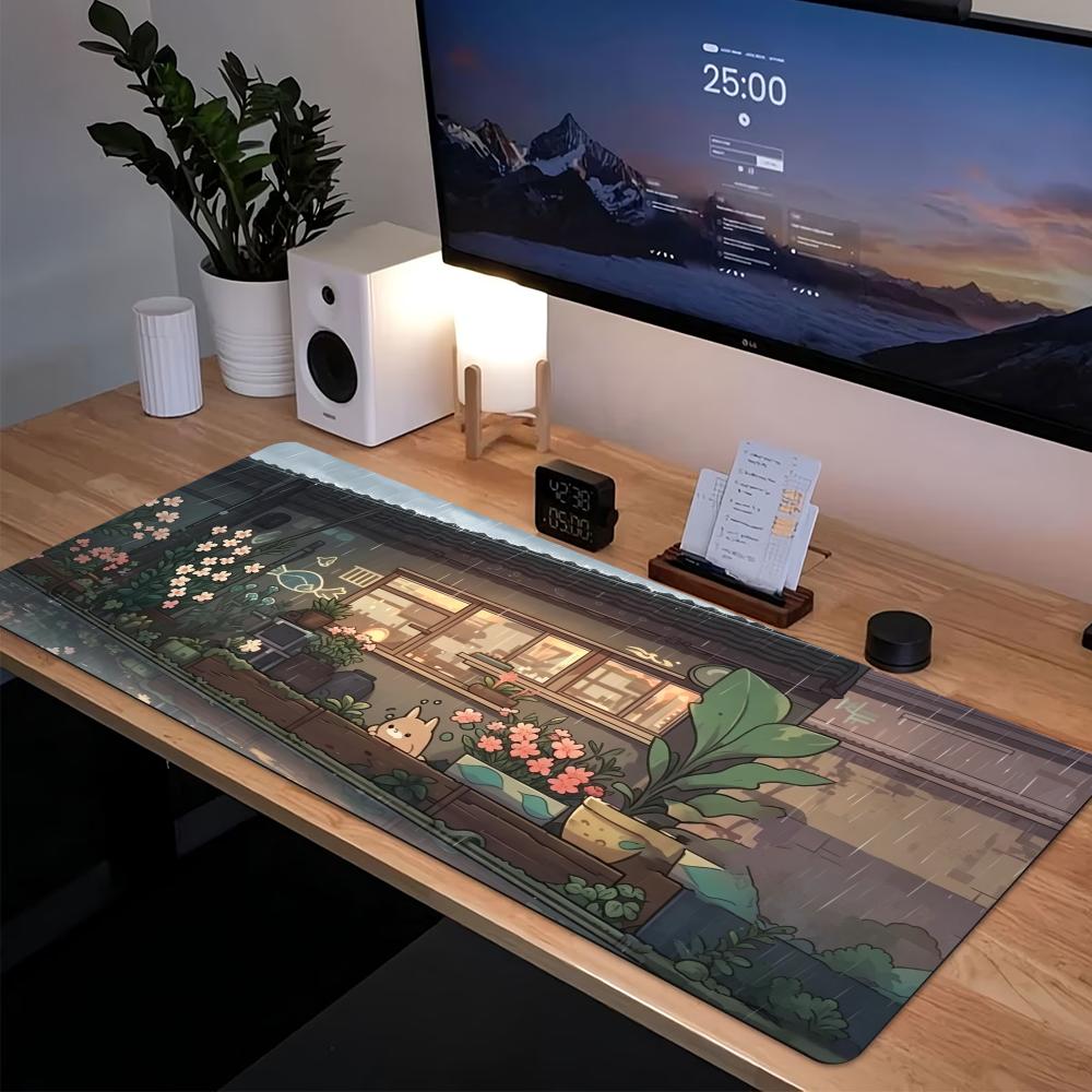 Desk Setup Pc And Laptop - Mouse Pad Gamer Estendido Cozy Anime