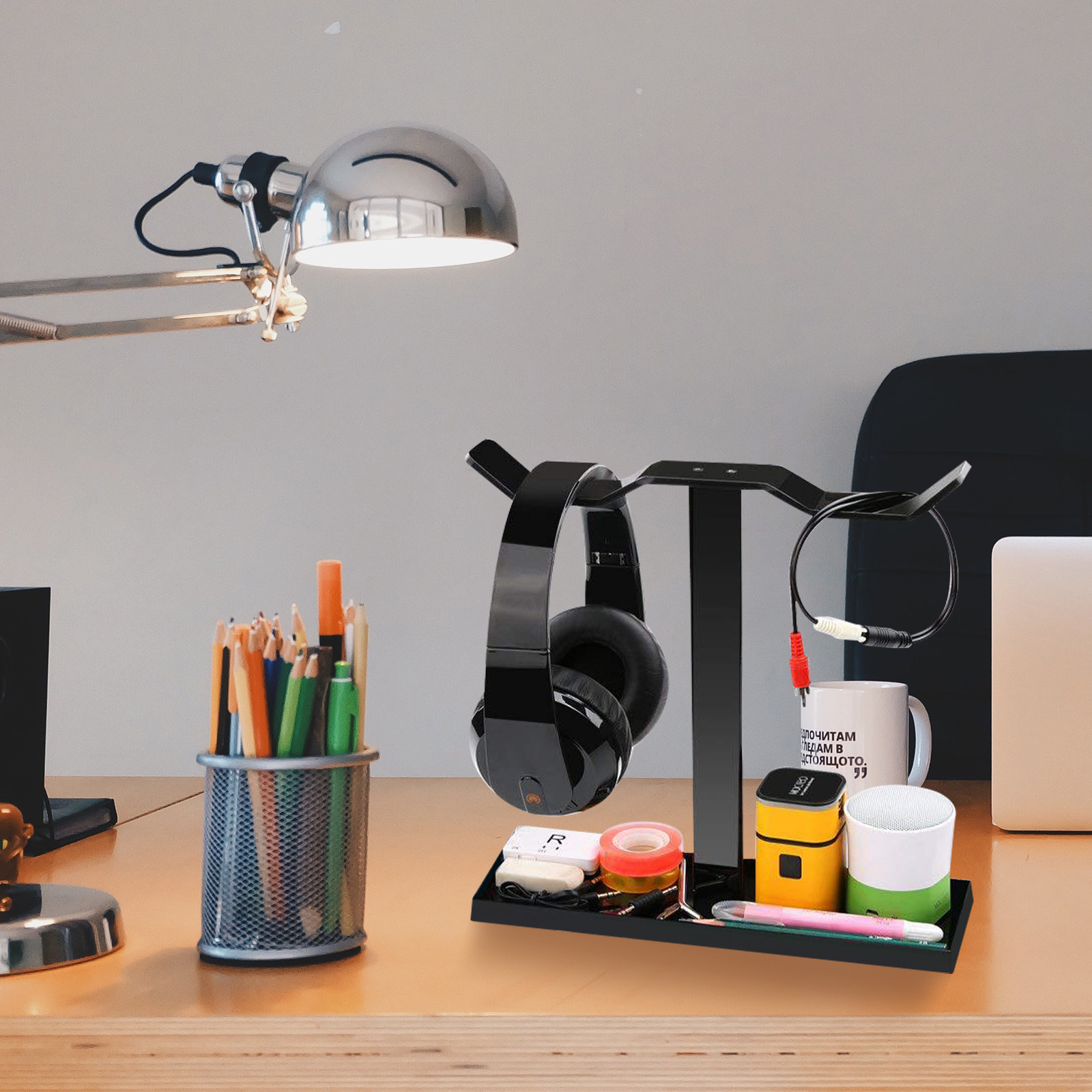 Desk Setup Headphones - Suporte Premium de Acrílico para Fones