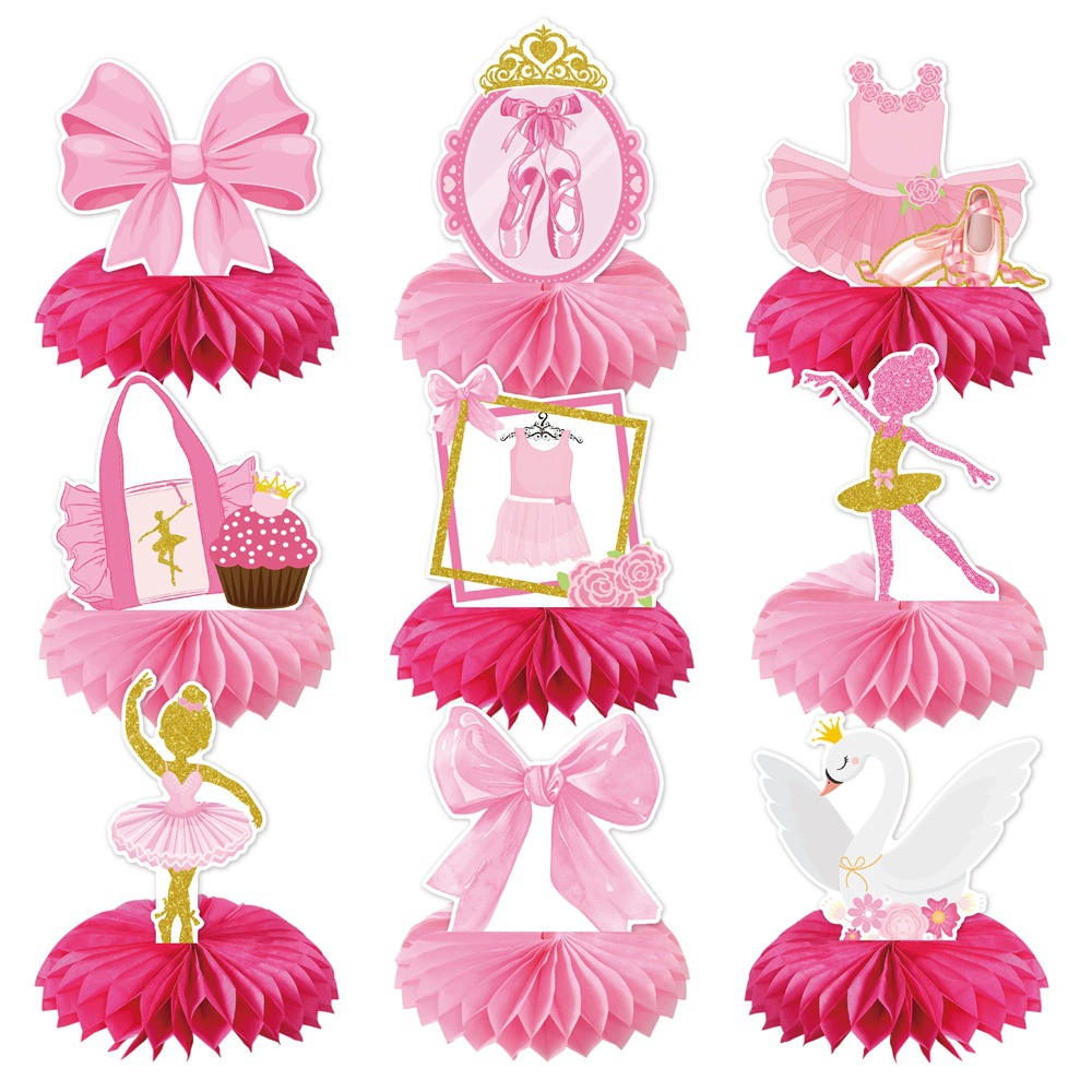 Desk Setup Background - 9 pçs arco rosa ballet tema