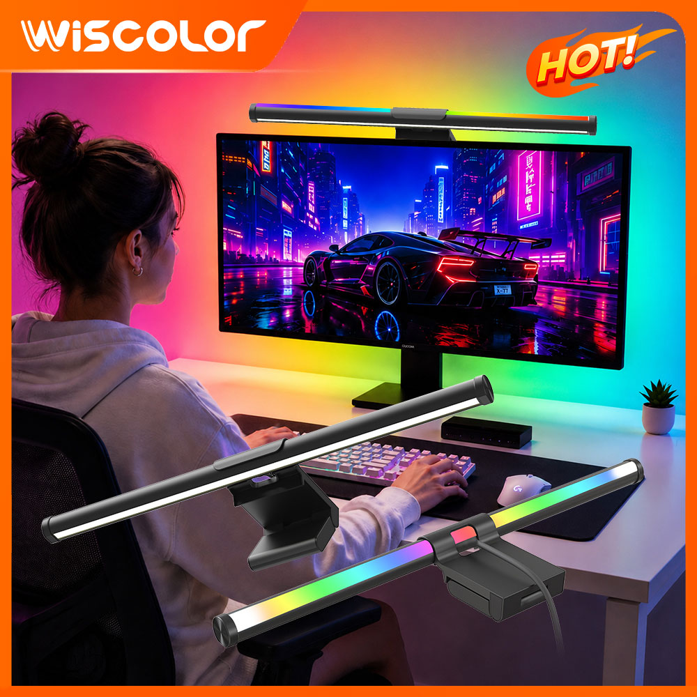 Desk Setup No Monitor - Barra de Luz Wi-Fi para Monitor,