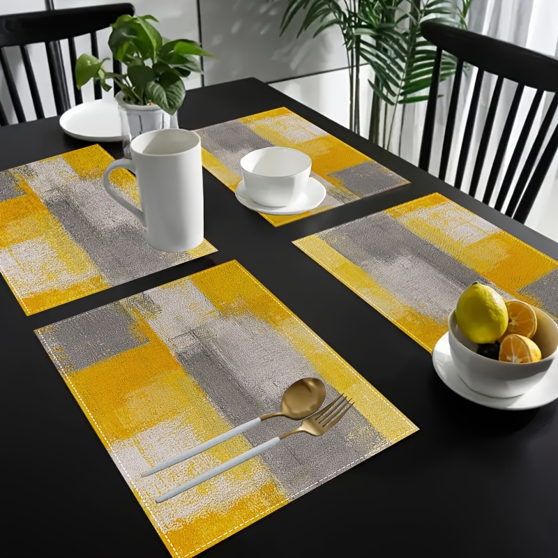 Yellow Desk Setup - Sousplat VIKAMA Amarelo e Cinza com