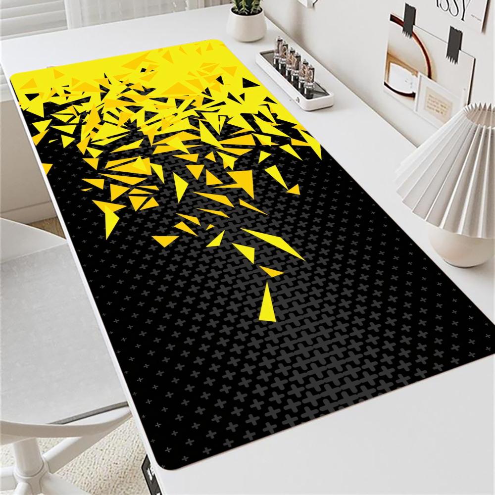 Arte amarela simples mouse pad - Yellow Desk Setup avaliação e preço