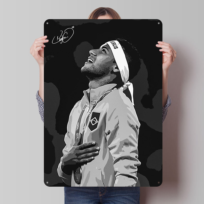 Neymar Jr. Placa de Metal Vint - Desk Setup Poster avaliação e preço