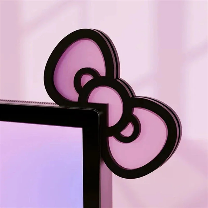 Kawaii rosa acrílico arco moni - Desk Setup Home avaliação e preço
