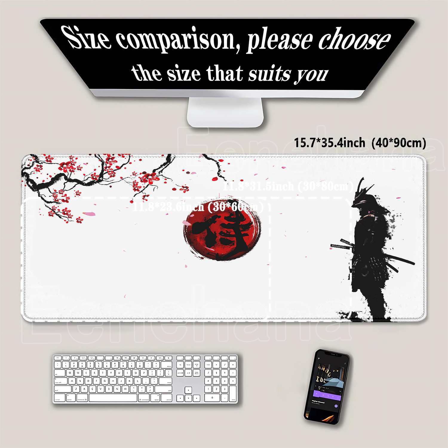 Samurai guerreiro mousepad gam - Desk Setup Black And White avaliação e preço