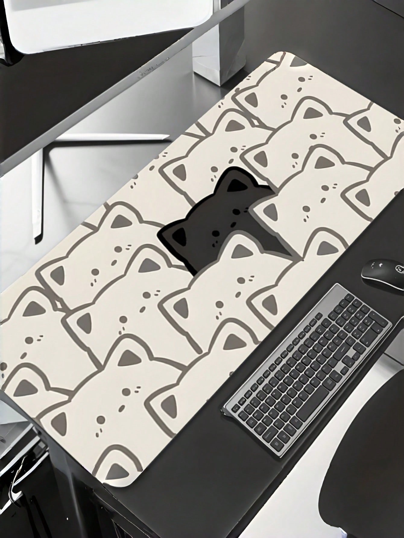 Mouse Pad Grande de Alta Quali - Desk Setup Black And White avaliação e preço